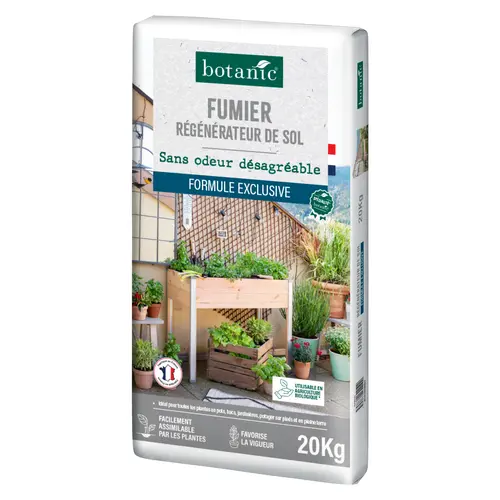 Pour vivre dehors：Fumier régénérateur de sol lombricomposté botanic® - 20 kg