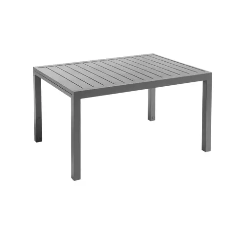 Parfait pour le jardin：Table de jardin Zinnia 6 à 10 places coloris gris anthracite en aluminium - 136 à 262,5 x 100 x 75 cm