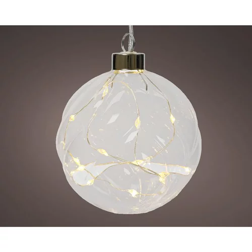 Conçu pour le jardin：Boule en verre blanc micro LED blanc chaud - Ø 12 cm
