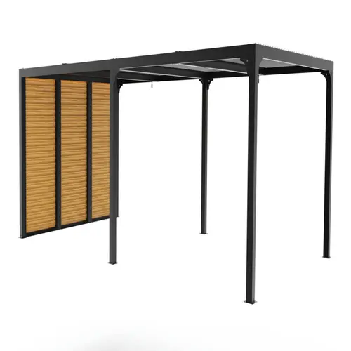 Votre allié au jardin:Pergola bioclimatique coloris gris en aluminium - 3,6 x 3 m