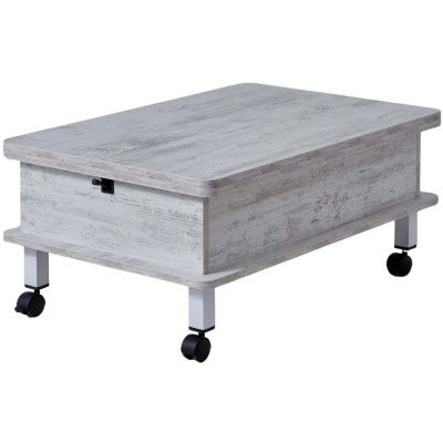 Table basse avec plateau modulable Helsinki (Blanc vieilli)