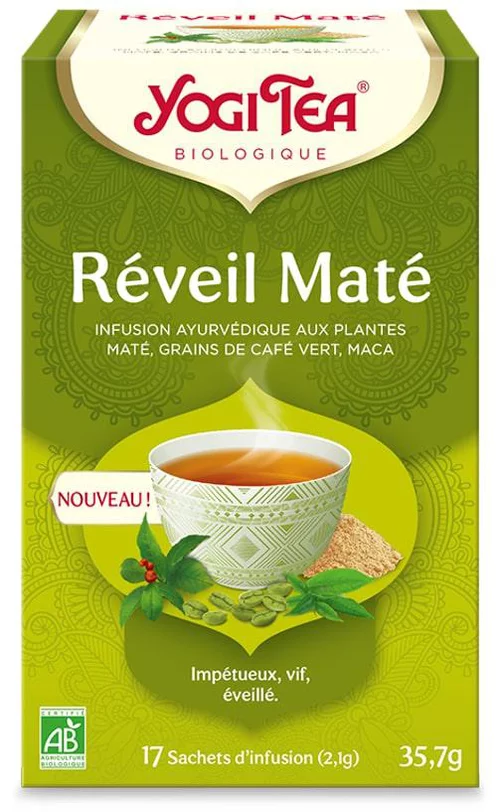 Accessoire pour le jardin：Tea réveil maté bio Yogi Tea - 17 sachets