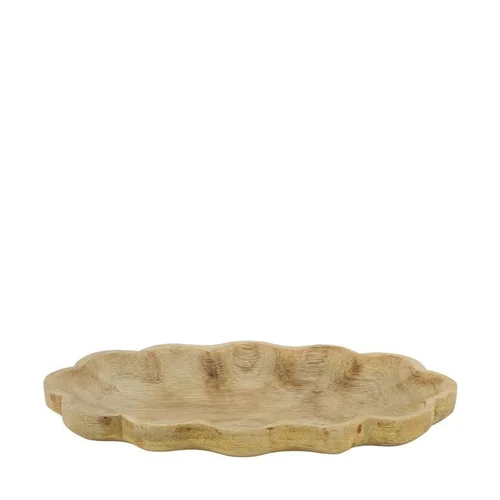 Essentiel jardin:Plateau en bois naturel de manguier petit modèle - 28 x 14,5 cm