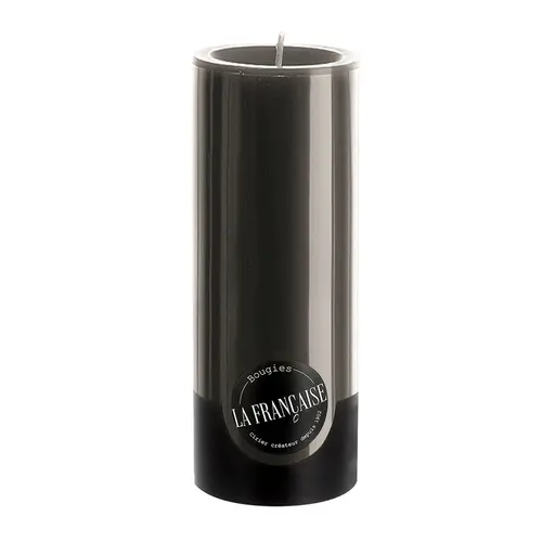 Jardin & solutions:Bougie cylindrique teintée masse coloris noir Bougies La Française - Ø 8 x H 20 cm