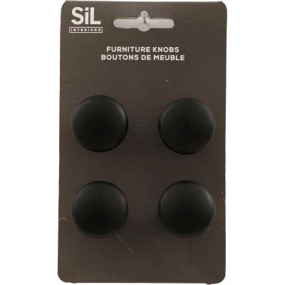 Ensemble de 4 boutons de meuble en alu (Noir)