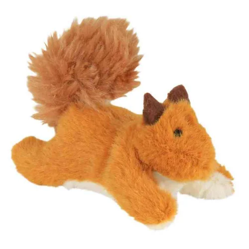 Conçu pour vos extérieurs：Jouet pour chat en peluche coloris orange écureuil avec catnip Trixie - 9 cm