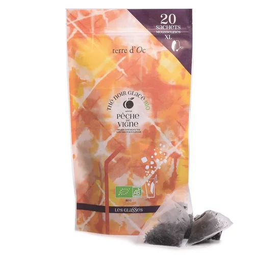 Votre allié au jardin：Thé glace bio pêche de vigne Terre d'OC - 80 g