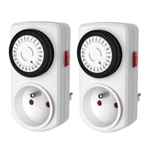 Jardin accessoire：Lot de 2 mini programmateurs mécaniques journalier coloris blanc