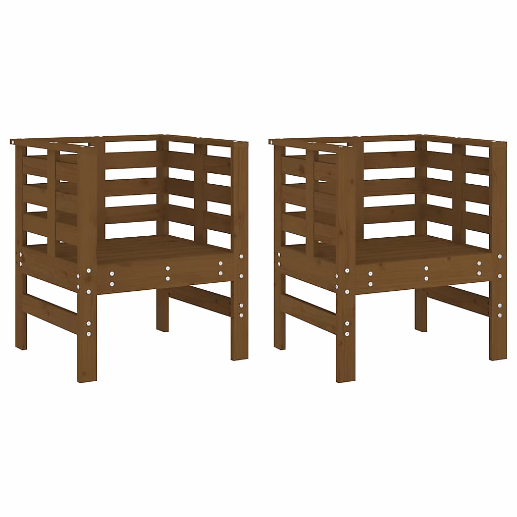 Chaises de jardin lot de 2 marron miel 61 – 5 × 53 × 71 cm pin massif vidaXL