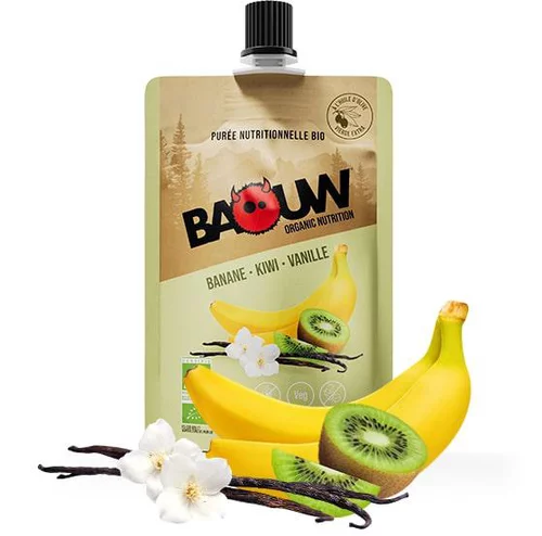 Jardin et solutions：Purée banane kiwi vanille bio Baouw - Gourde de 90 grammes