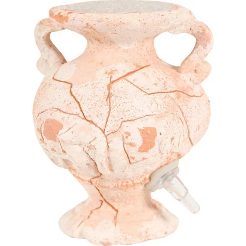 Bien pensé jardin:Amphore sablée éléphant beige avec diffuseur en céramique 6x6x6,5 cm