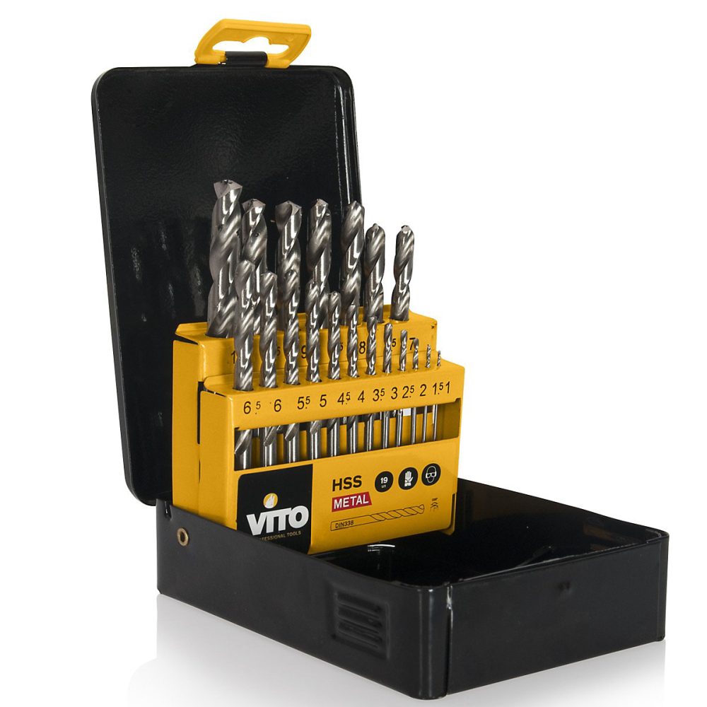 Mèche et foret – Coffret de 19 Forets Acier Diamètre 1 à 10 mm VITO