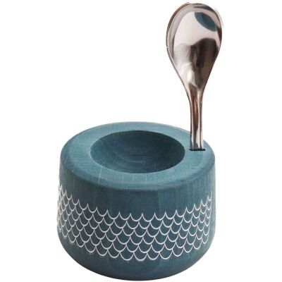 Coffret coquetier en bois Piou Piou (Bleu marine)