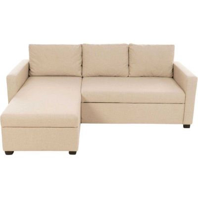 Canapé d'angle convertible avec rangement Kado (Crème)