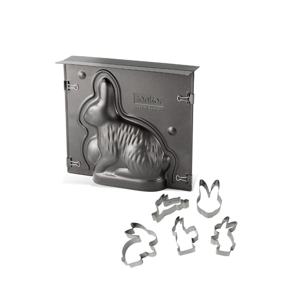 Ensemble de moule lapin de Pâques 3D et 5 emporte – pièces lapin Zenker Pâques
