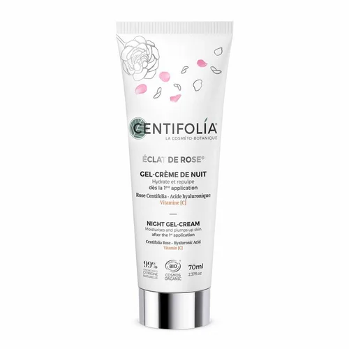Idéal pour le jardin:Gel crème de nuit bio Centifolia gamme Éclat de rose - 70 ml