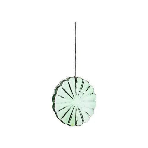 Jardin & idées:Décoration à suspendre forme soleil en verre vert - Ø 8 cm