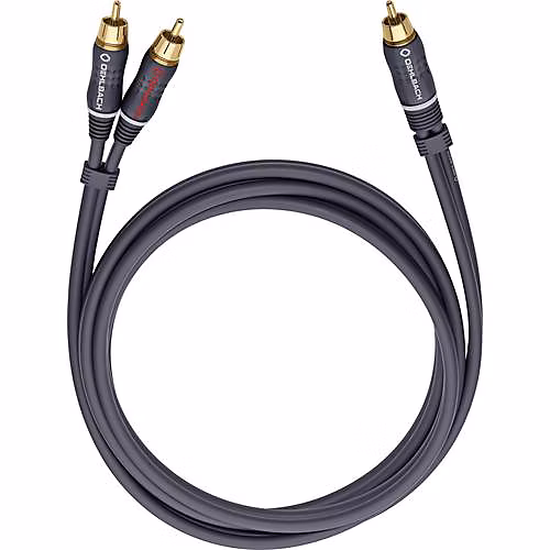 Câble audio Oehlbach 23705 – 2x RCA mâle vers 1x RCA mâle, 5 m, conducteur cuivre OFC, contacts plaqués or