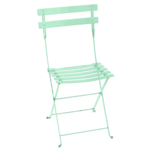 Pour aménager vos extérieurs:Chaise pliante à lattes en métal vert opalin Fermob Bistro - 38 x 40 x 82 cm