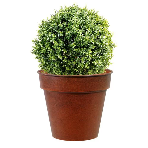 Durable au jardin:Pot horticole en acier peint brun antique Ø 32 x H 28 cm