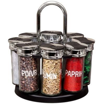 Carrousel à épices pots en verre (8 pots)