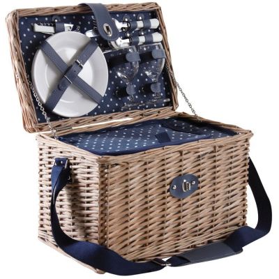 Panier pique-nique en osier gris