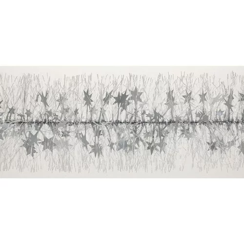 Jardin à équiper：Guirlande scintillante à étoiles en plastique argent - Ø 100 mm x 2 m