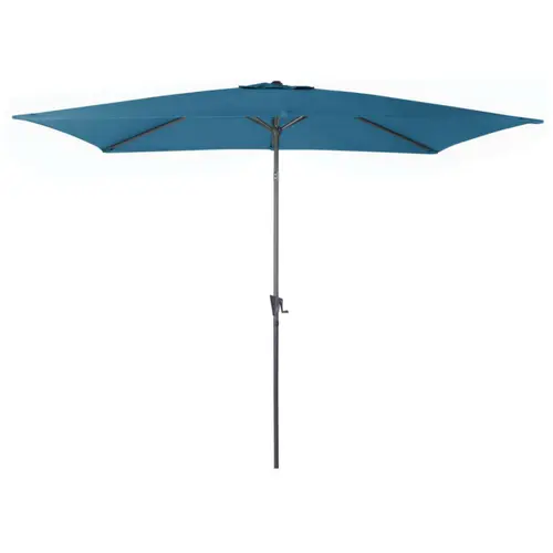 Accessoire extérieur：Parasol droit rectangulaire en aluminium coloris bleu - 300 x 200 cm