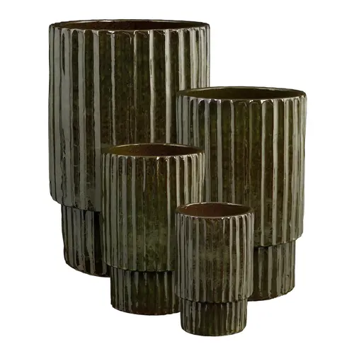Sélection utile:Pot haut Sorrento coloris vert en céramique - 44 x Ø 29 cm