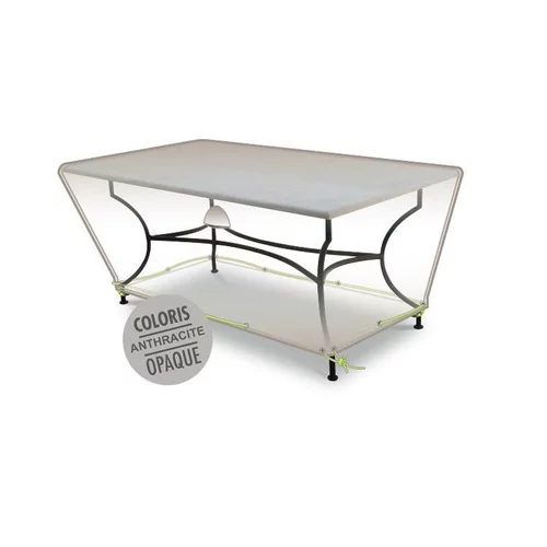Une idée maline pour l’extérieur：Housse table rectangulaire 4-6 pers. de coloris anthracite en polyester