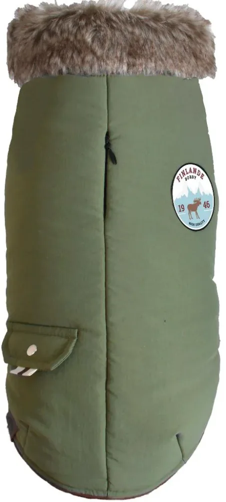 Déco pour le jardin：Manteau pour chien coloris vert de gris Bobby Finlande - Taille 25XS