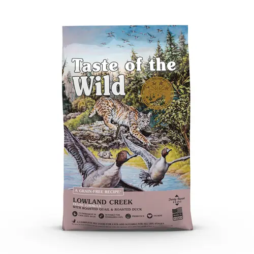 Jardin & extérieur:Croquettes pour chat au canard et à la caille Lowland Creek - 6,6 kg