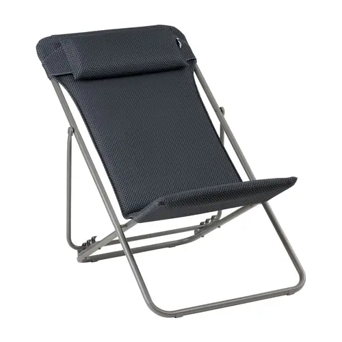 Pour votre espace:Maxi transat BeComfort coloris gris en titane Lafuma - 62 x 83 x 94 cm