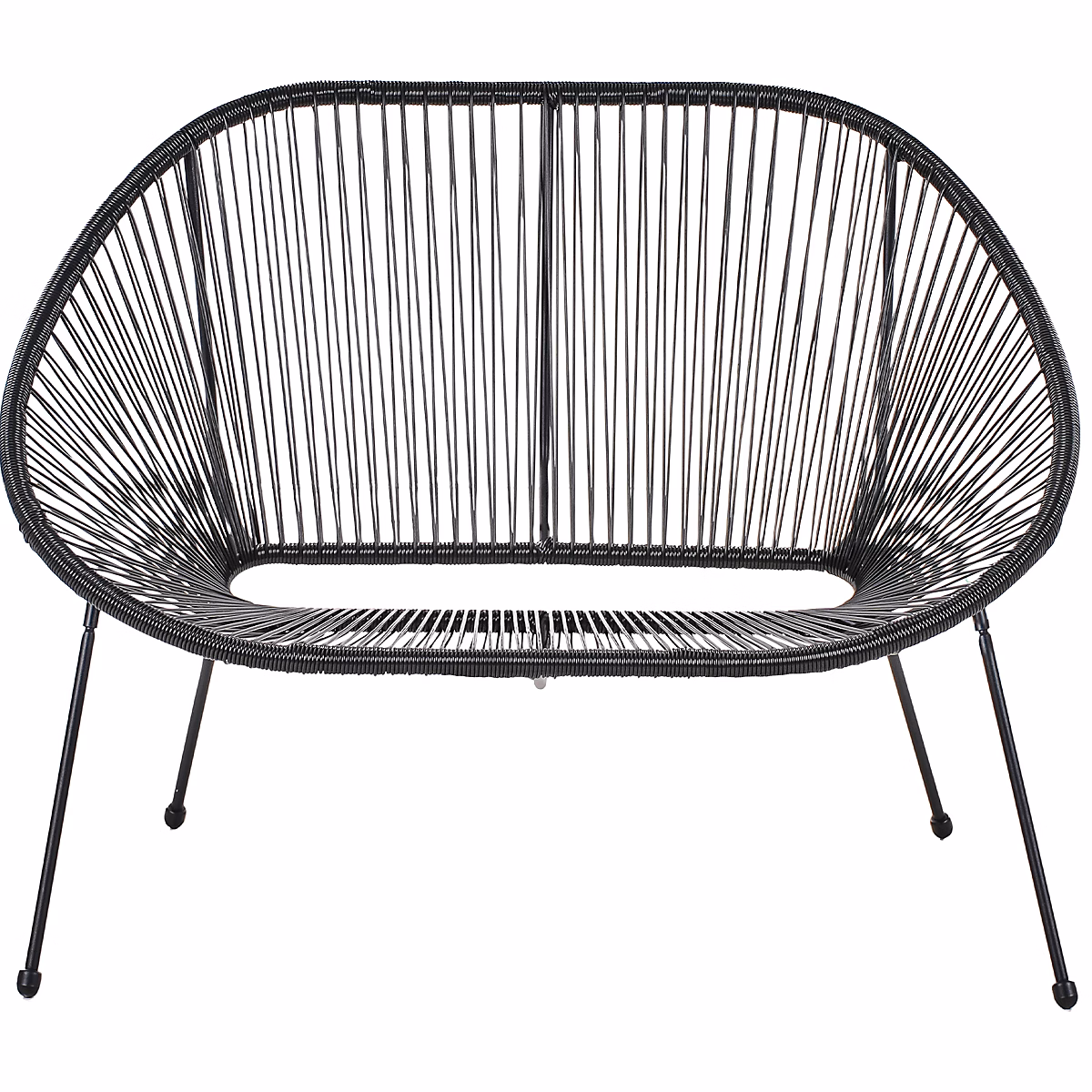 Banc de jardin ACAPULCO II 113 cm Polyrotin Noir – Réf. OBZCUBERB1181917778