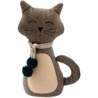 Bloc porte en tissu Chat (Marron)