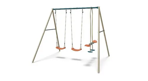 Confort pour le jardin：Portique en métal Aléo by Trigano Ava 3 agrès - H 2,20 m