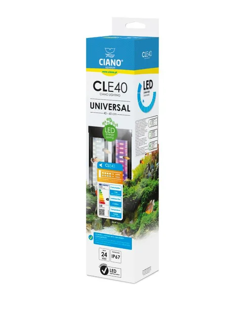 Pour mieux profiter de l’extérieur：Rampe LED pour aquarium coloris noir Ciano - 40 cm