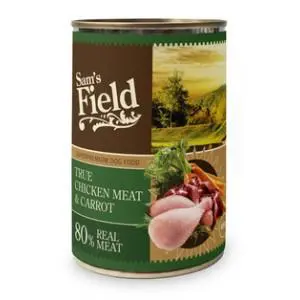 Jardin loisirs:Boîte de pâtée pour chien au poulet avec des carottes Sam's Field - 400 g