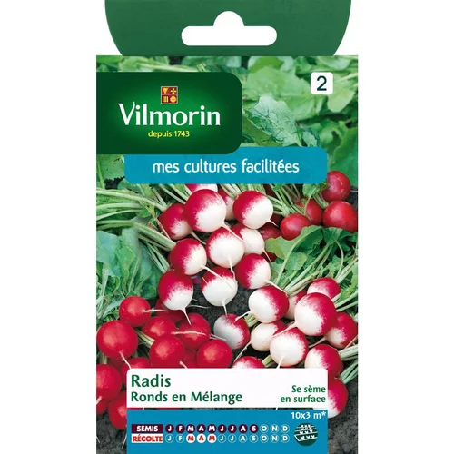 Jardin et plaisir：Graines de radis rond en mélange Vilmorin - graines à semer