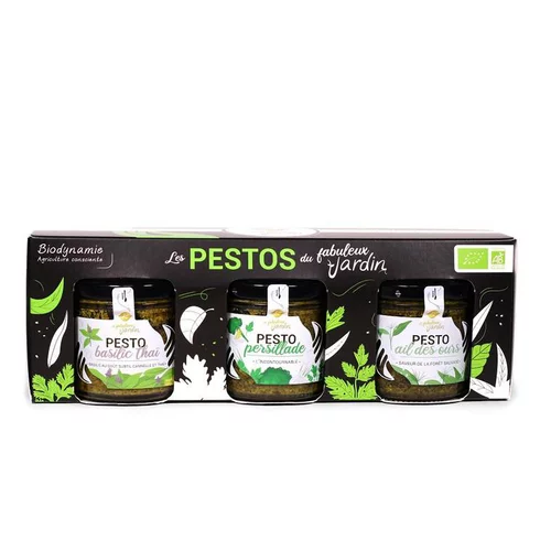 Pour vos jardins：Coffret Pestos bio 270 g