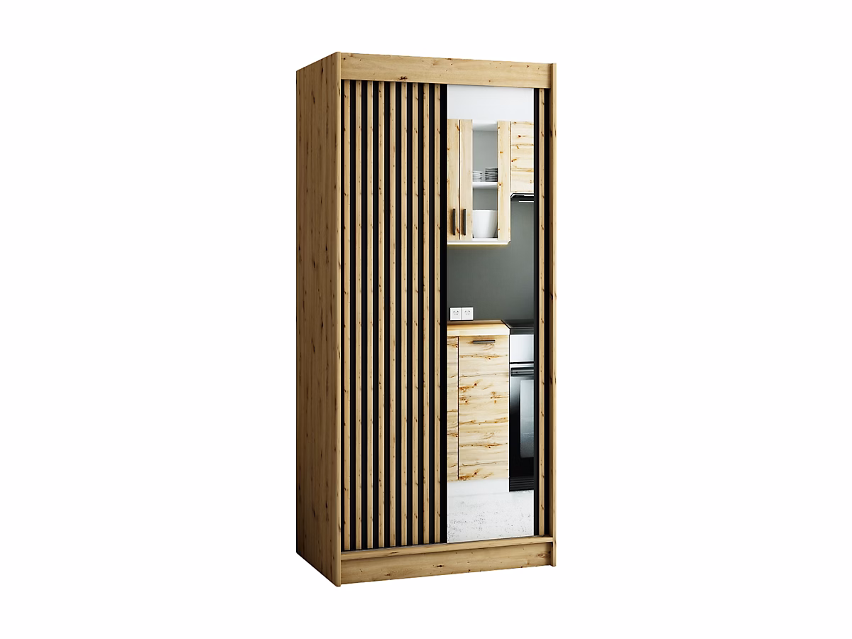 Armoire Lamelo 2 a portes coulissantes H. 200 x L. 100 x P. 62 2 portes – Réf. AMGFODOCB6627471470
