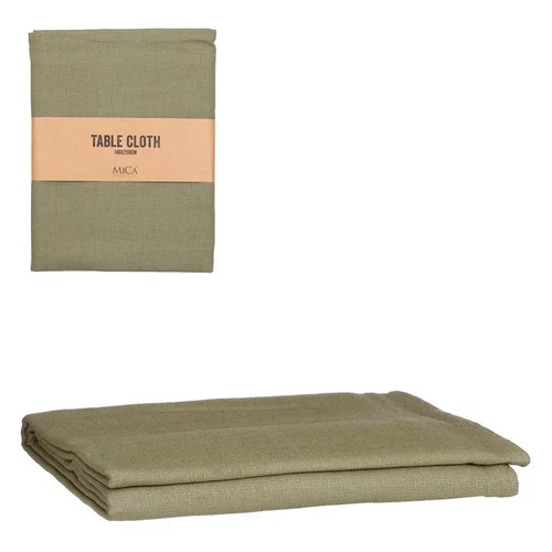 Vie au jardin：Nappe Villia coloris vert en coton - 250 x 140 cm