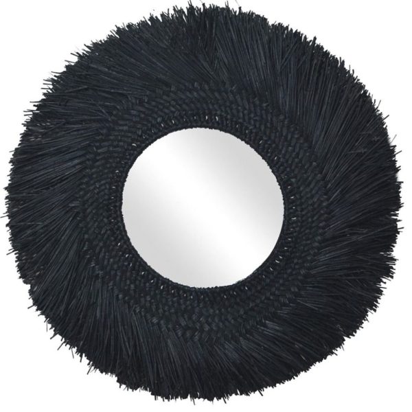 Miroir en jonc teinté 70 cm (Noir)
