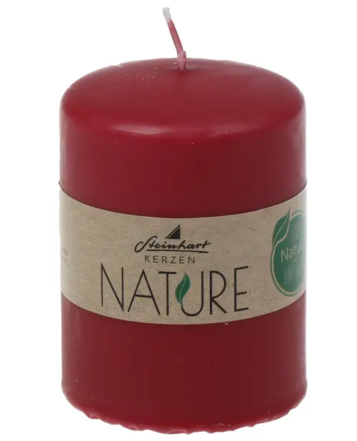 Jardin au quotidien：Bougie cylindrique en cire végétale coloris rouge - Ø 5,7 x H 8 cm
