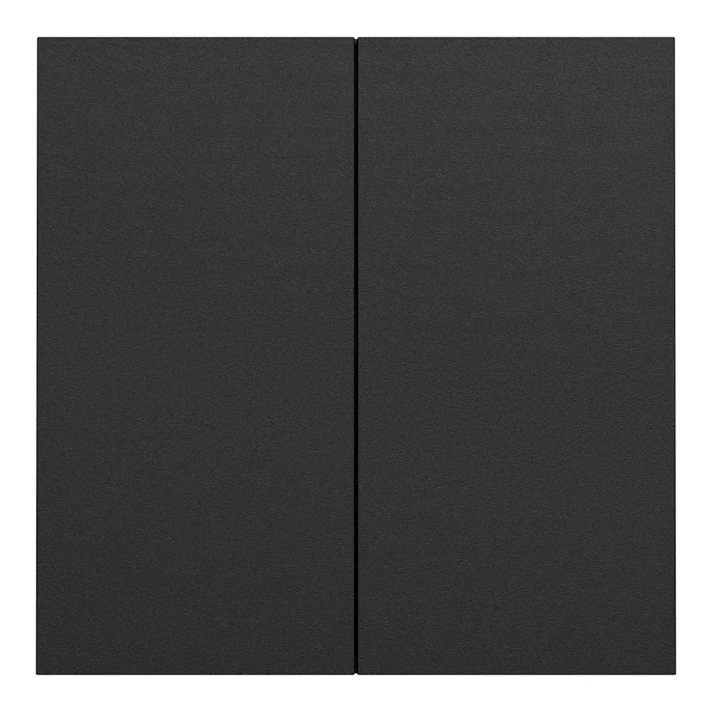 Double interrupteur / poussoir simple avec plaque intégrale – noir onyx, Odace