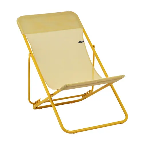 Jardin & confort：Fauteuil maxi transat colorblock Lafuma Batyline® coloris jaune en acier - 62 x 83 x 91 cm