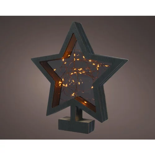 Simple au jardin:Étoile noire sur socle LED blanc chaud - H 28 cm