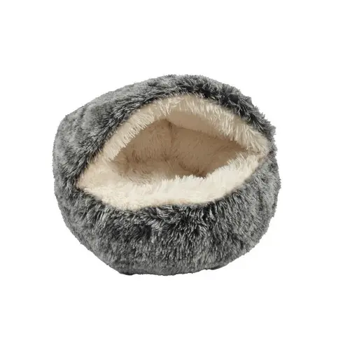 Maison & jardin:Couchage pour chat coloris noir Bulle Bobby Poilu Bicolor - Taille S