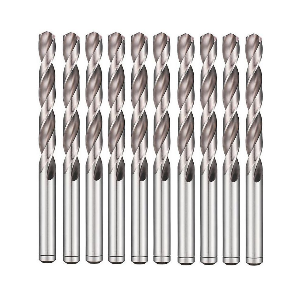 10 Forets Hélicoïdaux HSS DIN 338 RN – Pointe Fendue, Aciers 135 D. 9.1 x Lt. 125 x Lu. 81 x Q. 9.1 mm x Z2, Diamwood