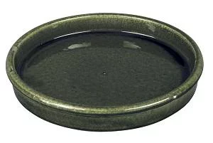 Le choix jardin：Soucoupe en grès émaillé Dripping vert Passion for Pottery Shanghaï - Ø 25 cm